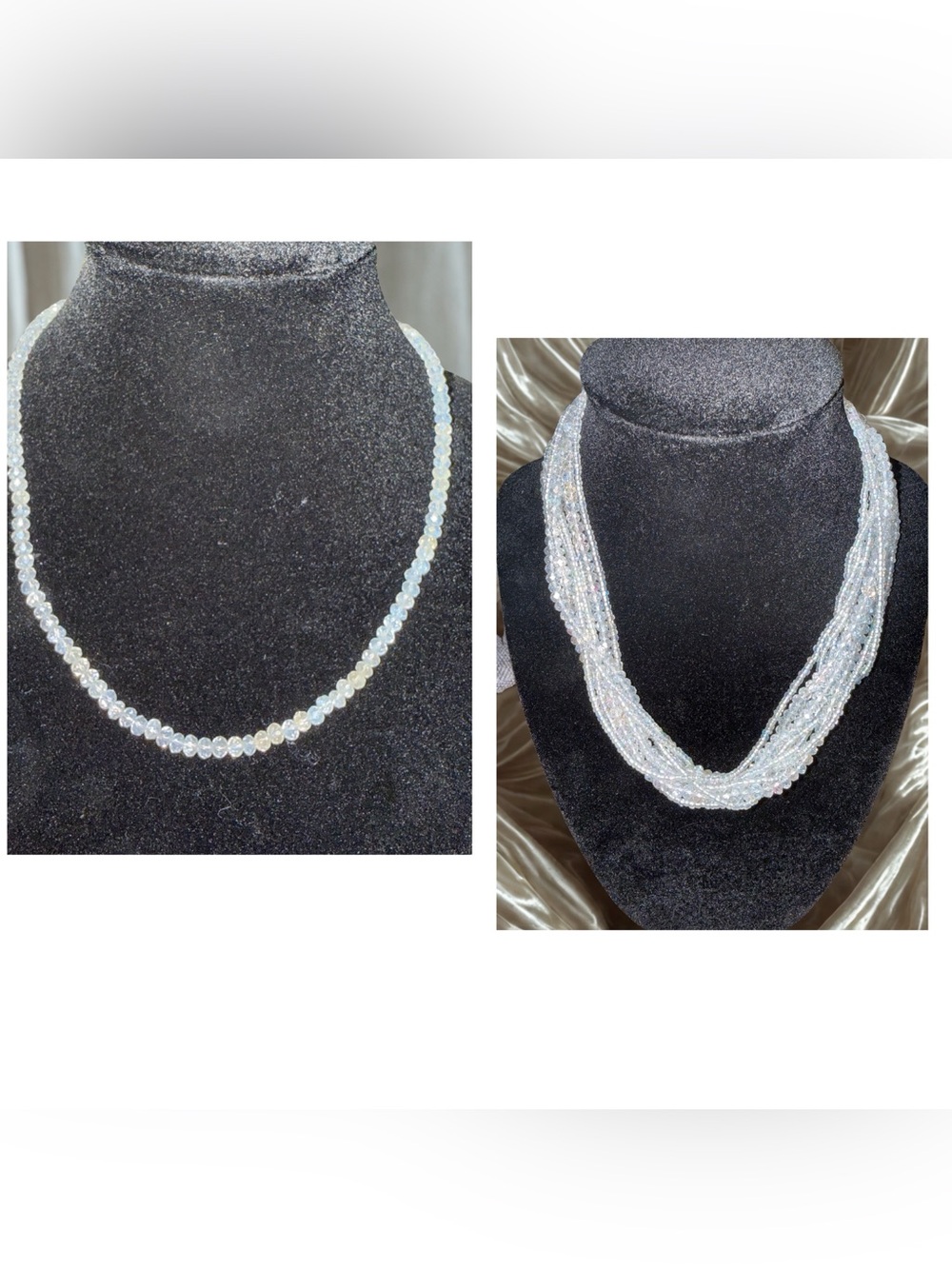 Iridescent Bead Necklace 2pc Bundle 3-in-1